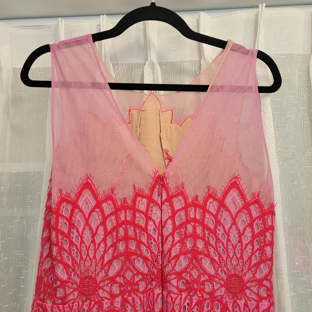 BCBG Maxazria Elinor Sleeveless Lace Gown Pink Rasberry Size 6 NWOT - Picture 12 of 16